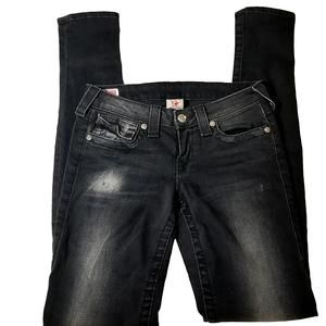 True Religion crystal Jodie Swarovski lowrise Skinny Jeans